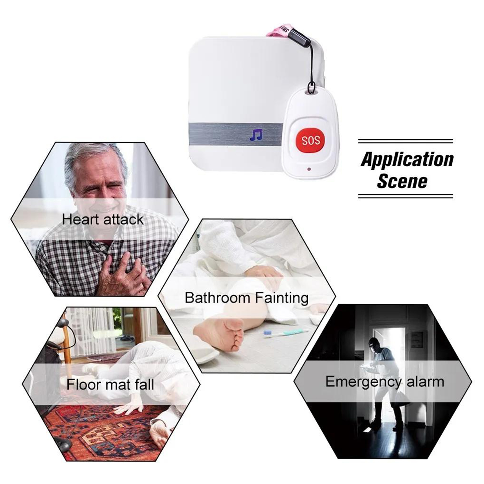 Wireless Caregiver Pagers SOS Call Button for Elderly Patient Seniors Disabilities Personal in Home Nurses Calling Alert System