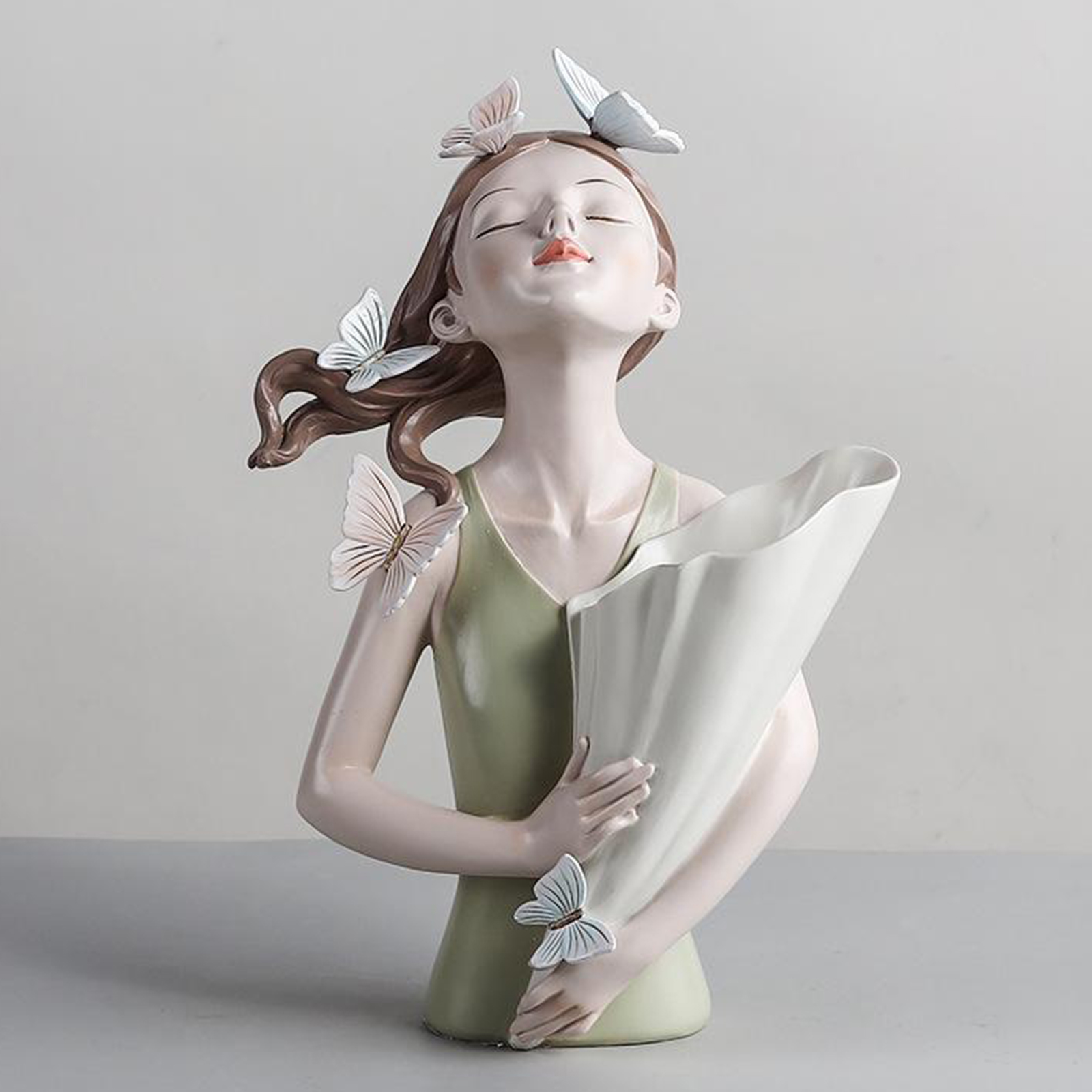 Fashion Butterfly Fairy Girl Decorative Vase Planter Resin Succulent Planter