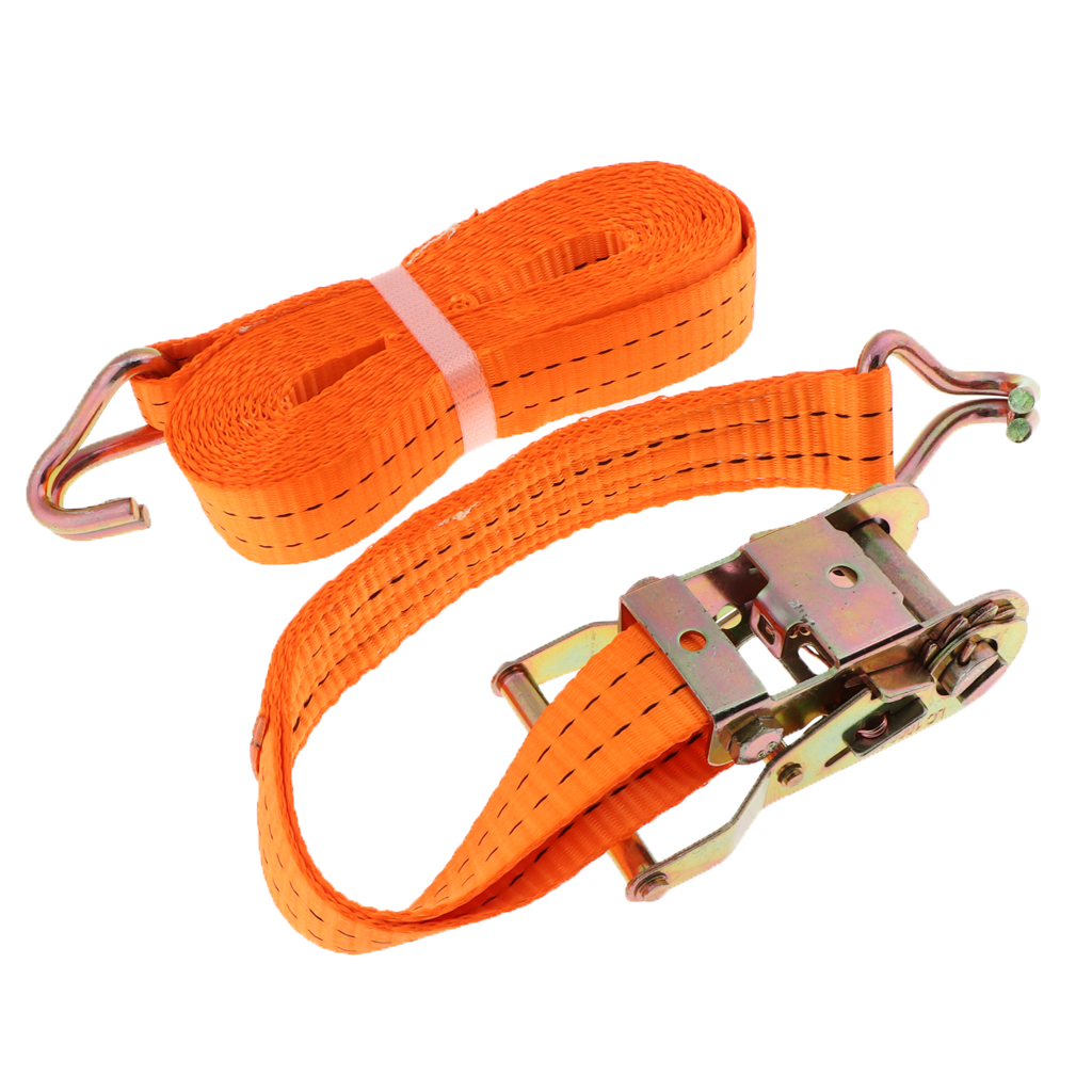 Car Luggage Tensioner with Screw Multifunctional Ratchet Tie Down Nylon Strap 6m