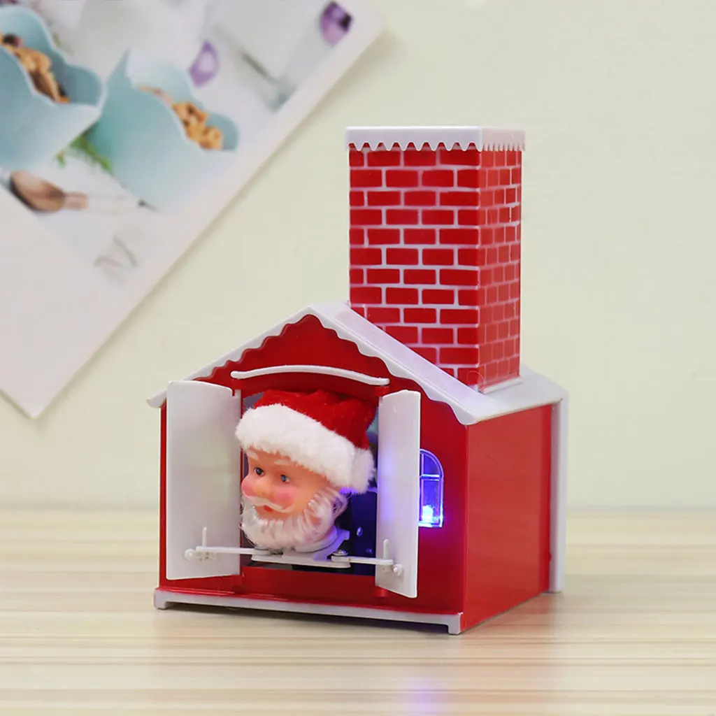 Cute Christmas Electric Musical Santa Claus Climbing Chimney Doll Musical Toy for Children