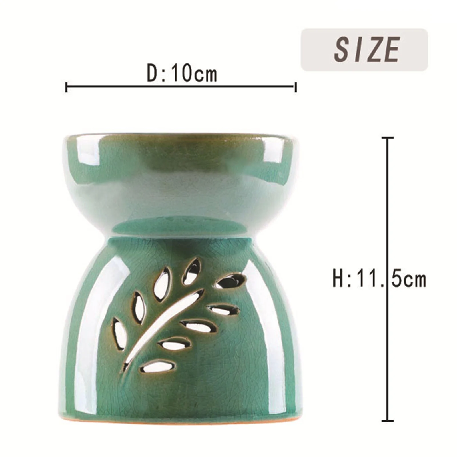 Green Candle Holder  Oil Scented Wax Melt Burner Aroma Diffuser