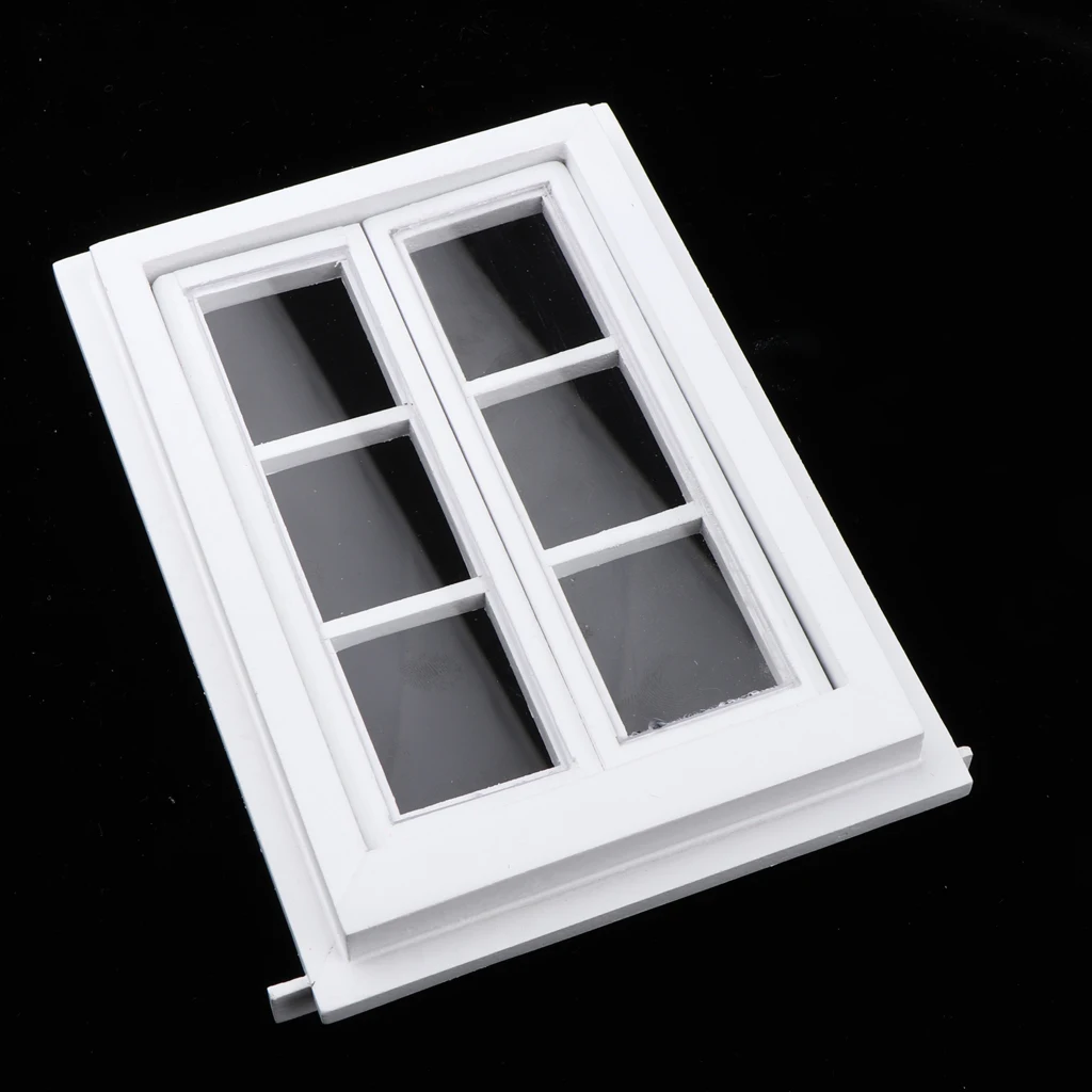 1/12 White Windows Dollhouse Room House Ornaments Children Toys Playkit