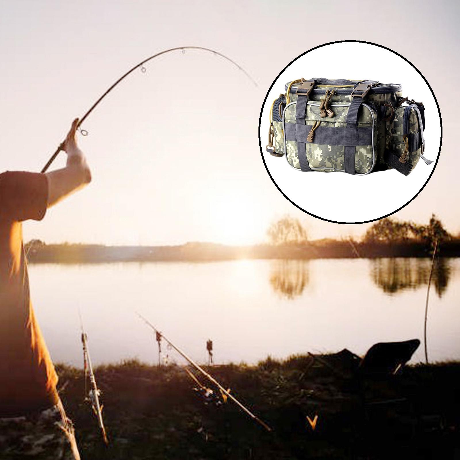 Portable Fishing Bag Tackle Storage Water-Resistant Oxford Cloth Waist Gear Pack for Sea Fishing Hiking Hunting Camera Saltwater