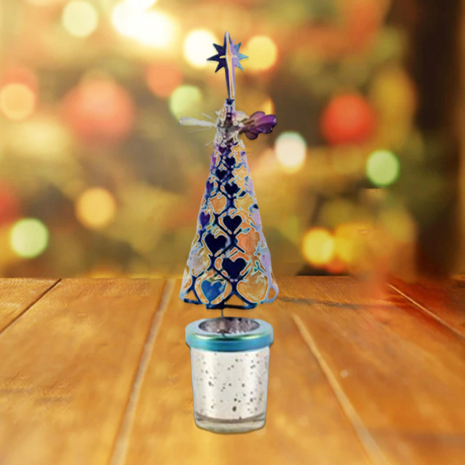Holiday Rotating Candle Holder Candleholder Rotating Candlestick Tea Light Holder for Home Living Room Xmas Gifts Decoration