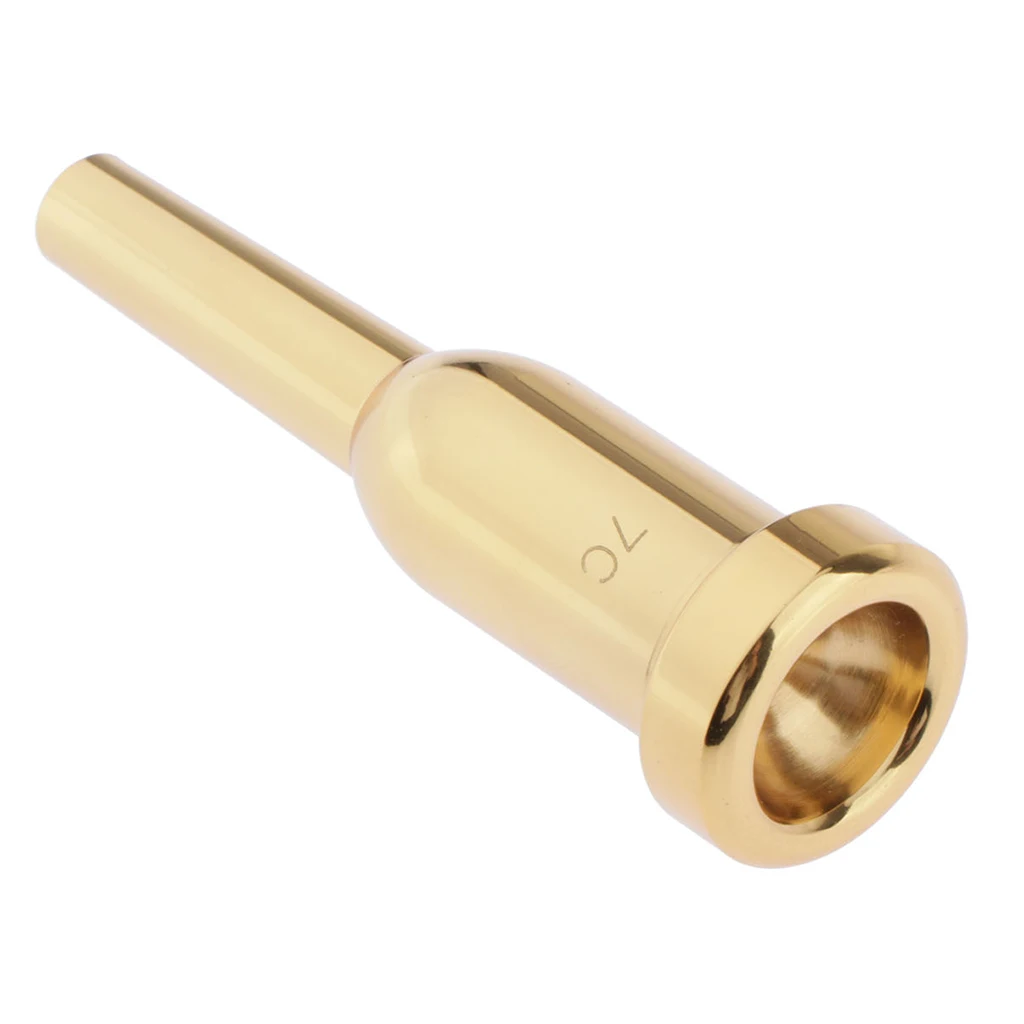 Trumpet Mouthpiece 7C Replacement Musical Instruments Accessories, Silver/Gold Plate
