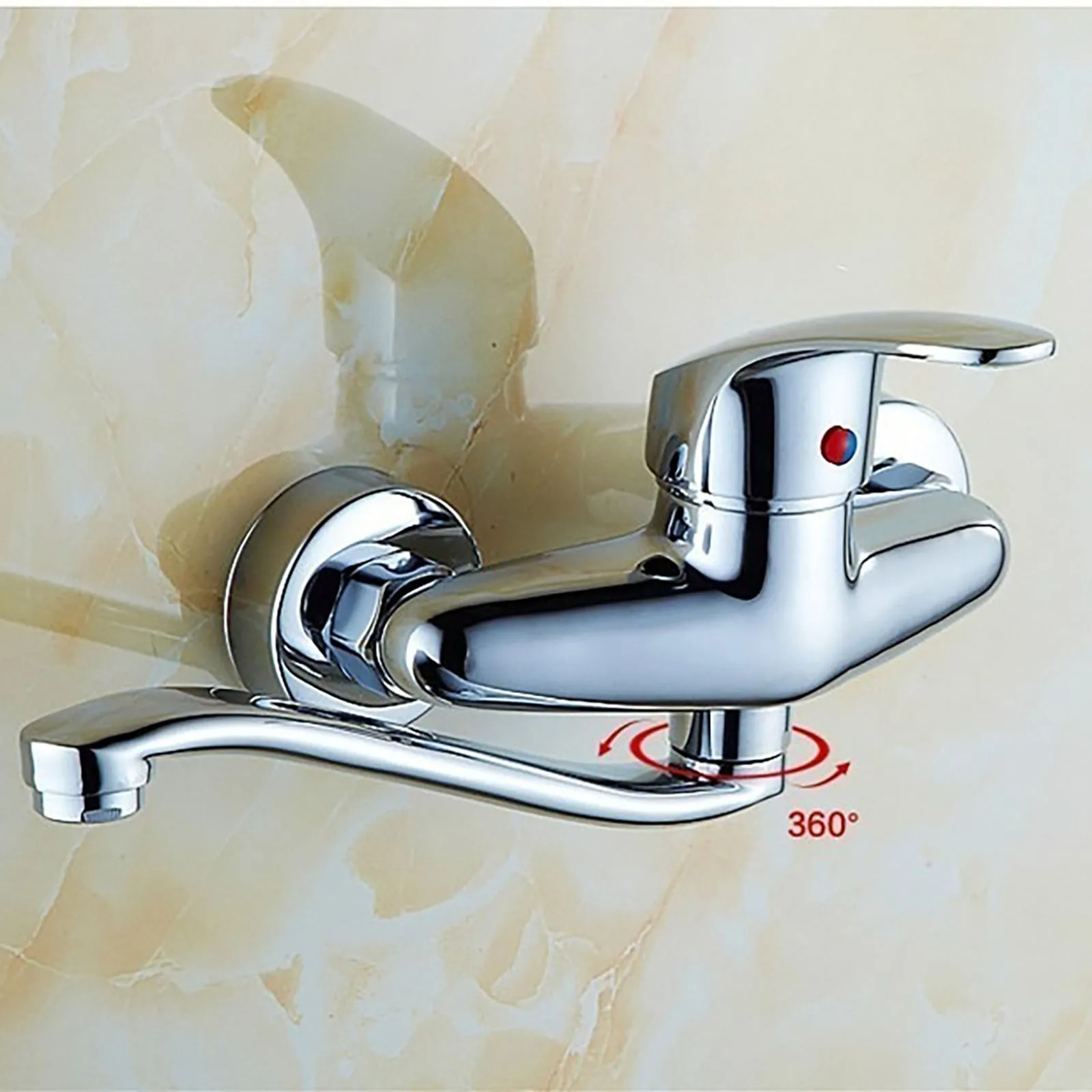 wall mount kitchen faucet 1PC Water Tap Wall-mounted Length Socket Rotating Hot And Cold Kitchen Sink Faucet Sink Balcony Faucet For Kitchen Accessories single kitchen sink