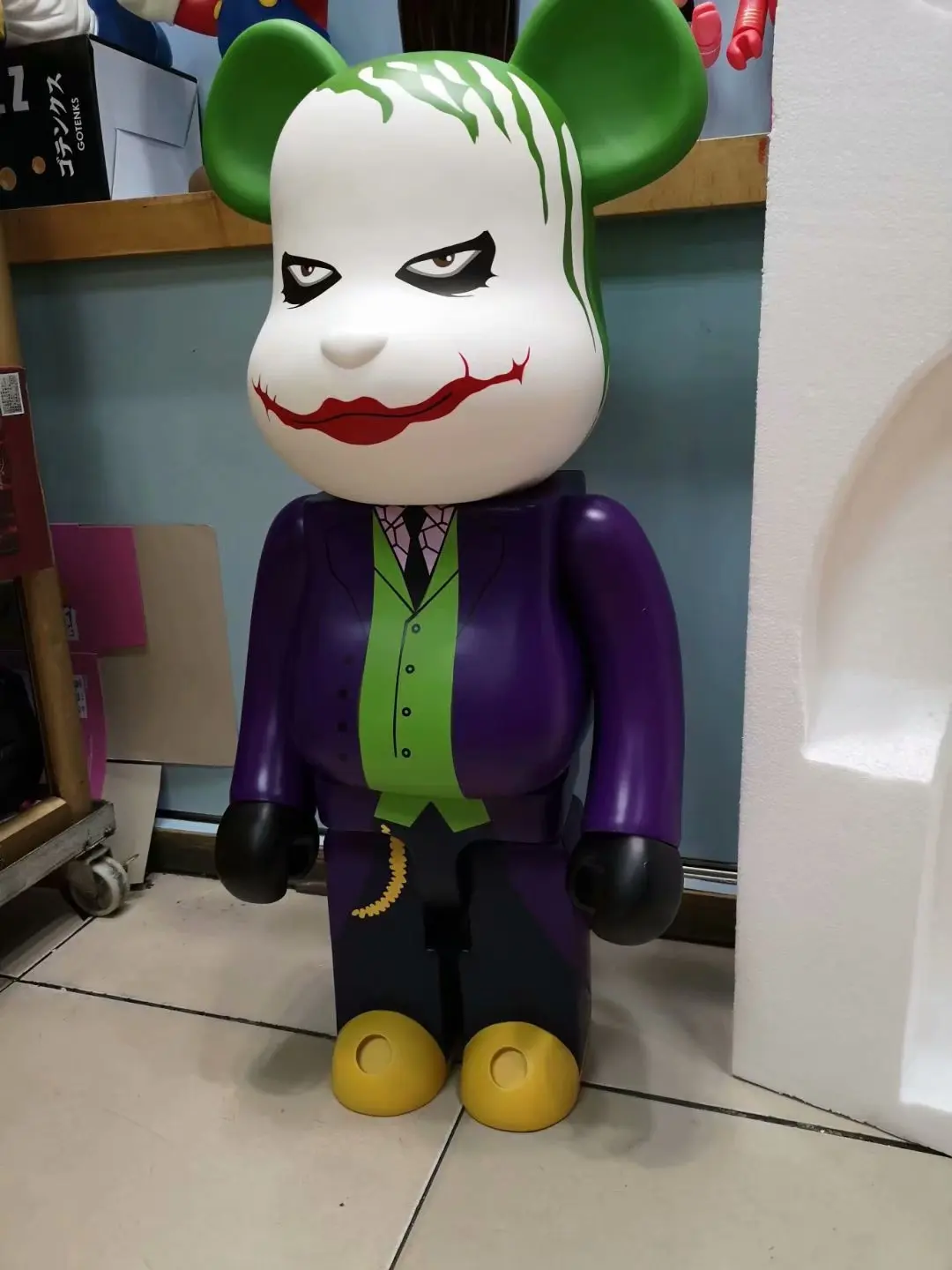 The Joker Bearbrick 1000% 70CM Bearbricklys Action Figures Clown Bear Dolls  PVC Collectible Models Toys Home Crafts