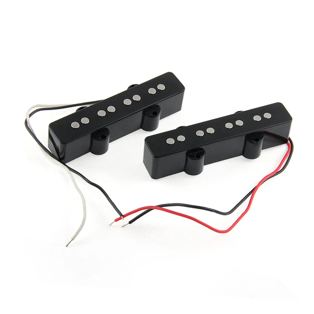 1 Pair Black Magnetic 4-String Noiseless Open Pickup with Screws Springs for JB Jazz Bass Guitar Replacement Parts