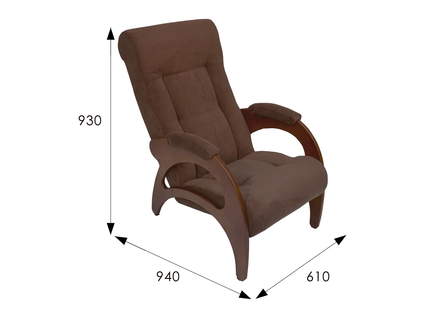 Кресло Мебелик Аура модель 41 б/л ткань Верона бр