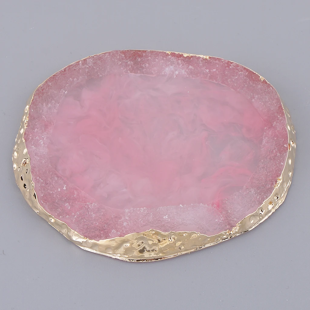 Resin Agate Slice Coasters Beverage Coasters Glass Coasters Irregular Crystal Agate Mat for Home Wedding