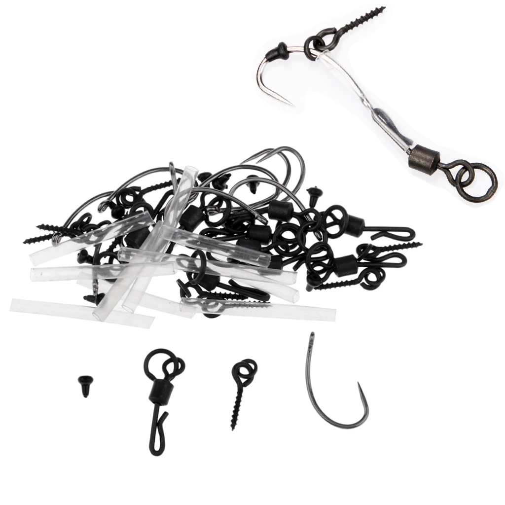 10 Ronnie Rigs Carp Fishing Rigs Barbless Hooks Spinner Rigs Fishing Apparel Fishing Accessories