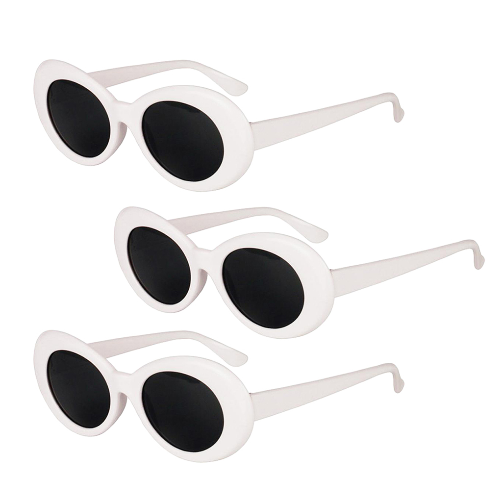 3 Pcs Non-polarized Party Novelty Sunglasses Costume Dancing Club Glasses Fun Gift for Party Favors Black & White