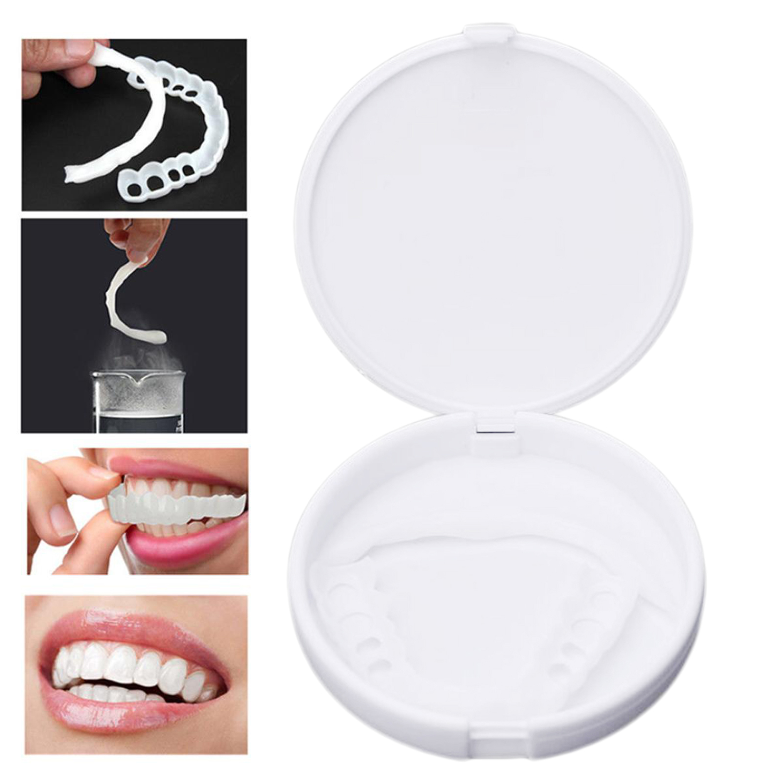 Resin Perfect Smiling Snap Lower Upper False Teeth Veneers Fake Tooth Cover