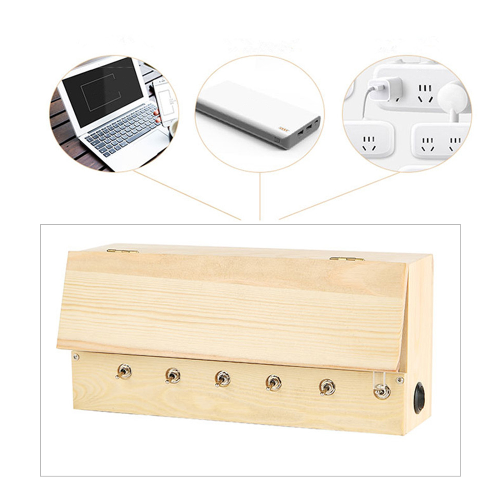 Useless Box Leave Me Alone Machine Box Natural Wooden Toy for Desk Toys