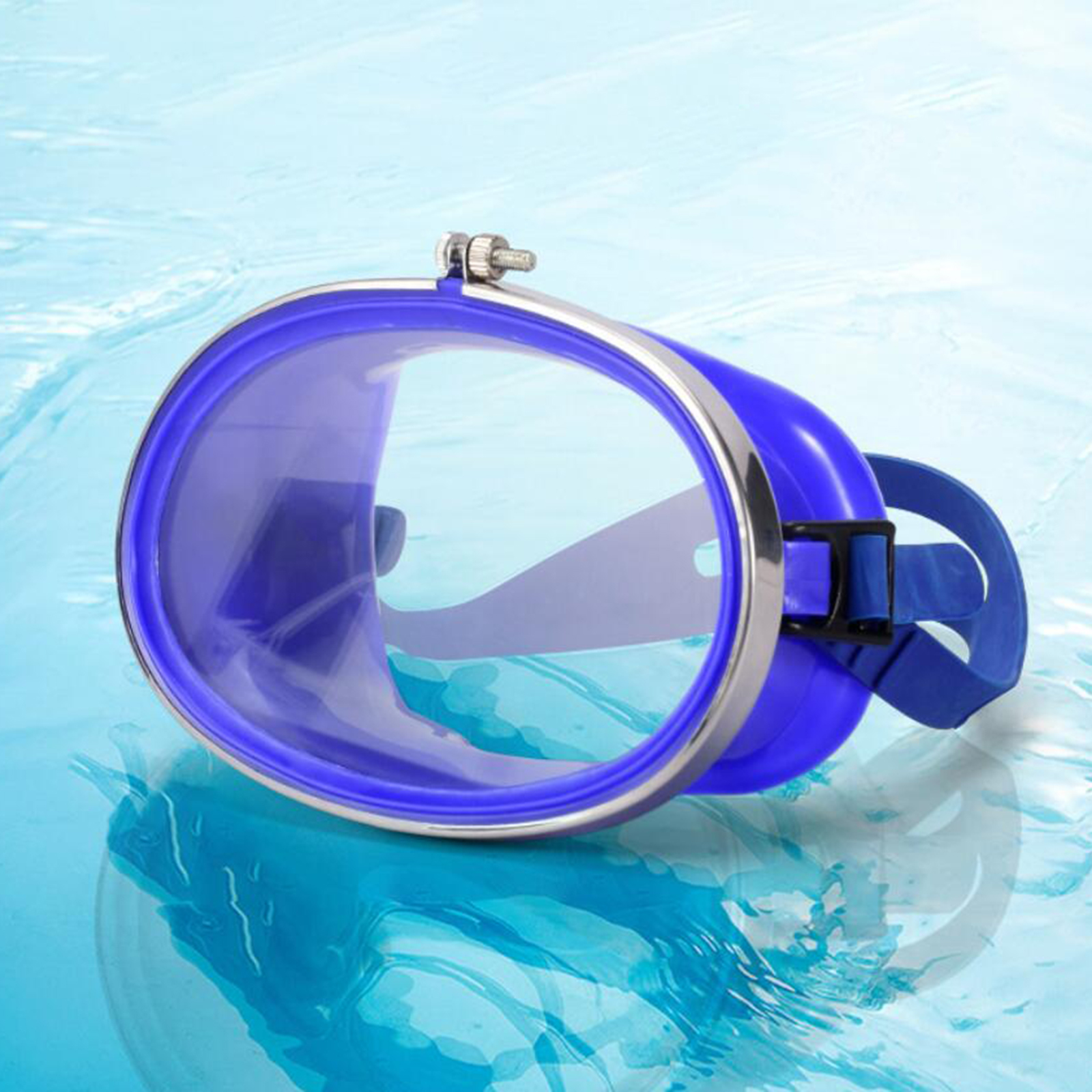 Classic Oval Diving Mask Scuba Diving & Spearfishing Anti-Fog Single Lens Goggles Glasses with Silicone Strap for Adult