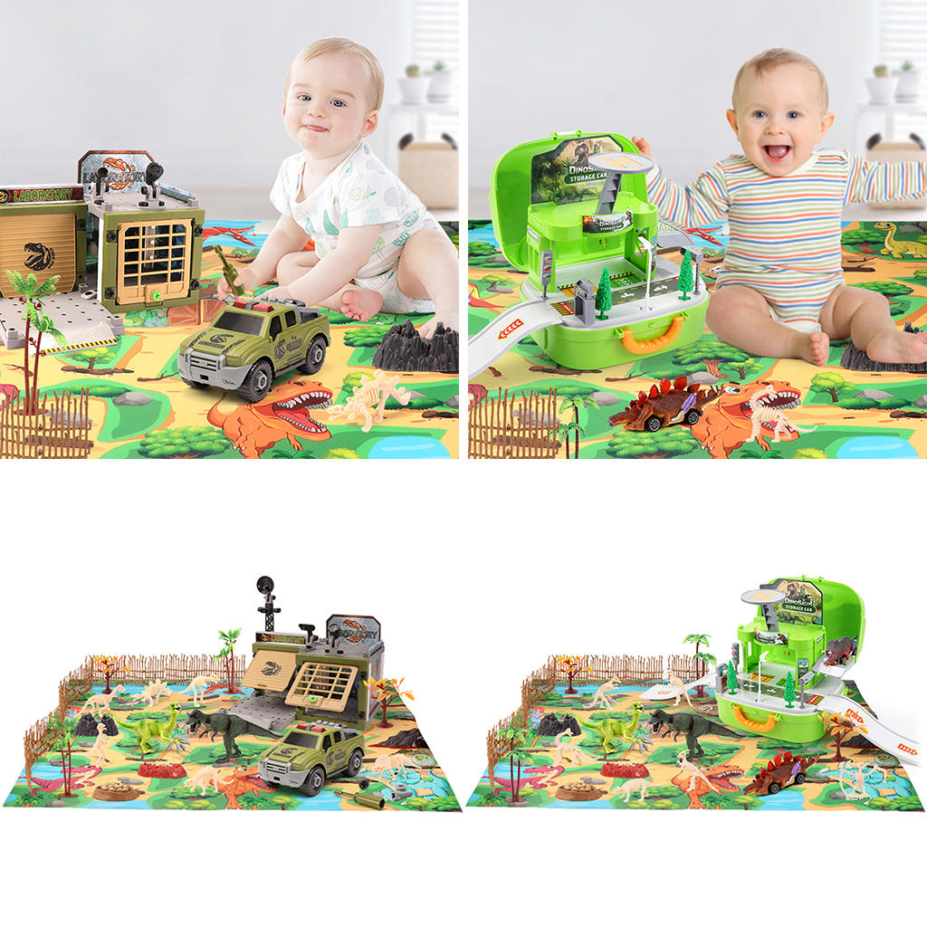 Dinosaur Toys Playset with Play Mat Jungle Dinosaur Figures Track Education for Kids Baby