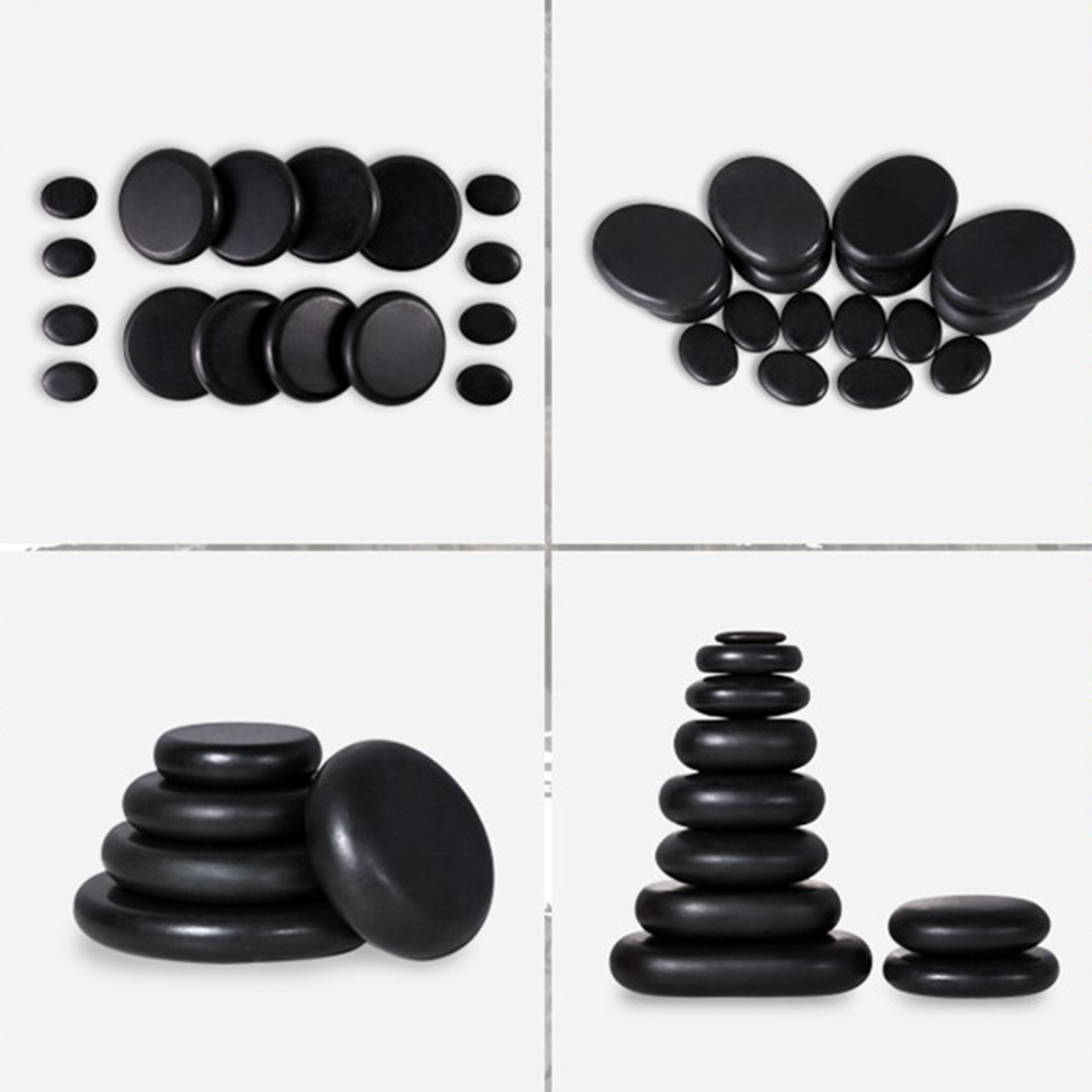  Hot Stone Massage Set Relieve Stress Back Pain Health Care Acupressure Basalt Stones for Healthcare Hot Spa Rock Stone 