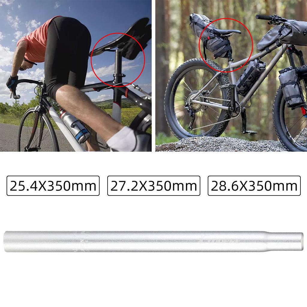 Bike seatpost 350mm Aluminum Alloy seat tube fixed gear seat post MTB Bicycle 25.4 27.2 28.6mm Saddle Tube