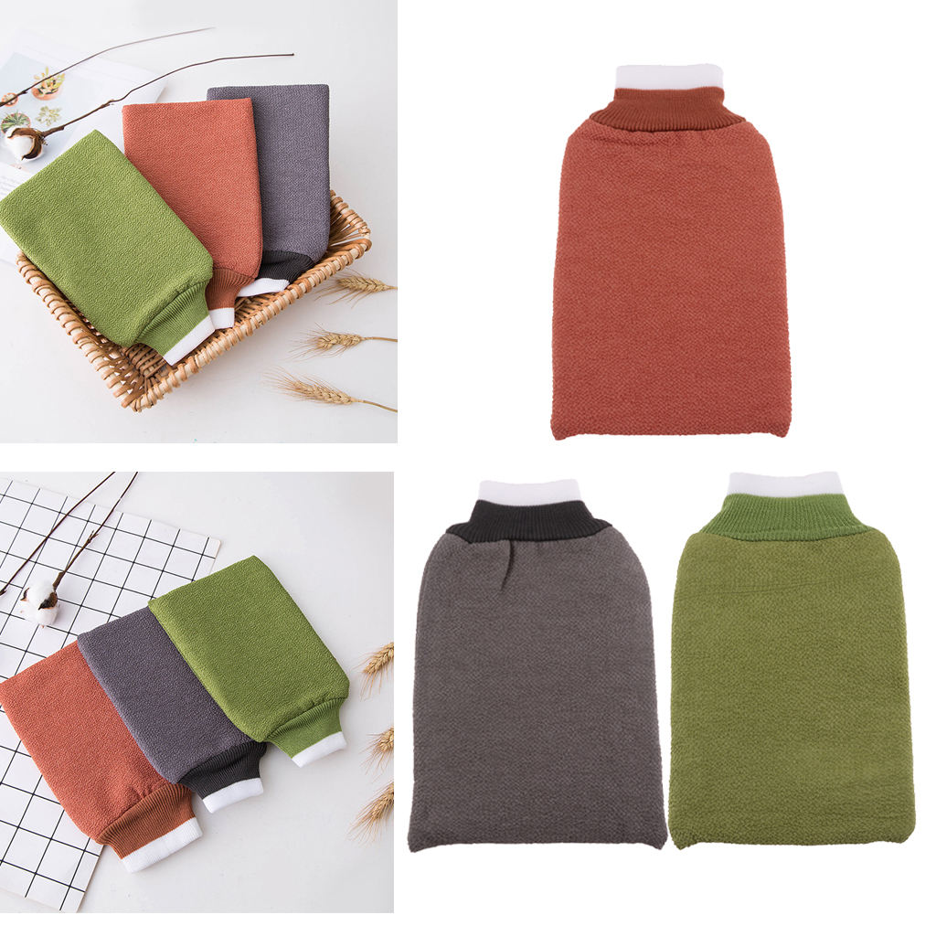 Exfoliating Gloves Shower Scrubbing Bath Mitts Back Scrubber, Suit for Women Men Kids, Deep Cleaning Tool