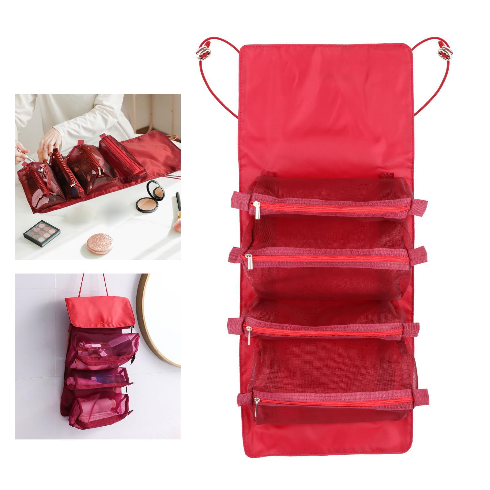 4 in 1 Foldable Make Up Hanging Makeup Bag Cosmetic Bag, Save space, for Accessories, Hangable