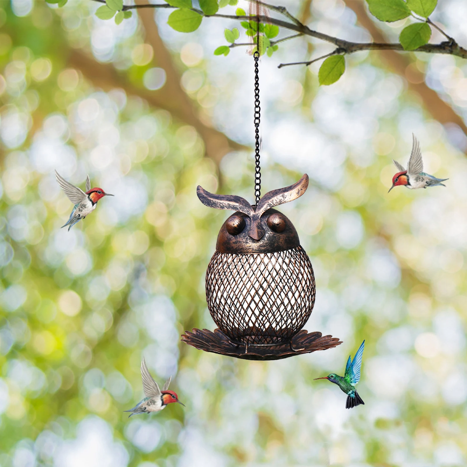Wild Bird Feeder for Outside Attracting Bird Heavy Duty Metal Frame Finch Feeder for Garden Decoration Squirrel Proof Birdfeeder