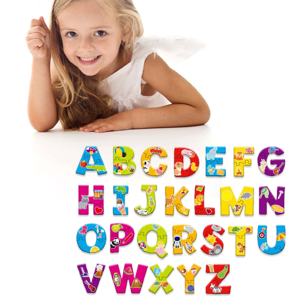 Alphabet Letter Puzzle Color Shape Animals Recognition Jigsaw Preschool Learning Educational Toy for 3 Years Old Boys Girls