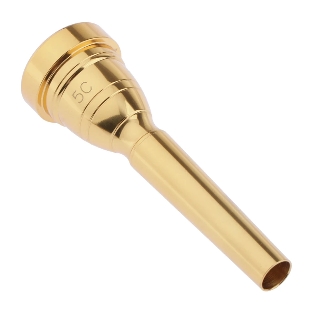 Trumpet Mouthpiece 5C Replacement Musical Instruments Accessories, Gold Plate