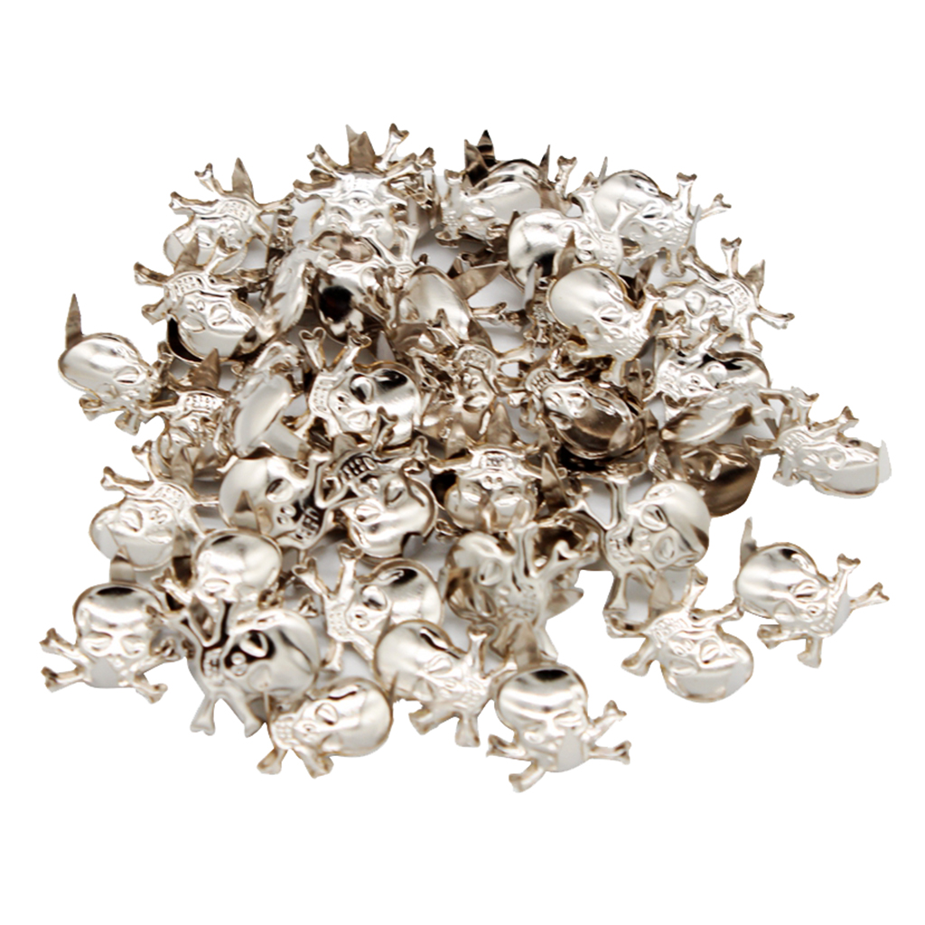 50Pcs Gothic Skull Metal Rivets Claw Studs for Shoulder Bags Clothes Hats Leather Decor 13 x 12mm