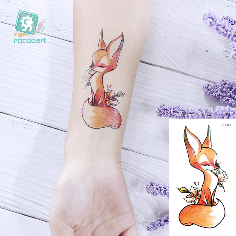 Best of Rocooart Animal Waterproof Temporary Tattoo Sticker Flamingo Cat Fox Tatoo Body Art Women New Fake Taty Tatuaje Cute Small Tatto Reviews & Tips