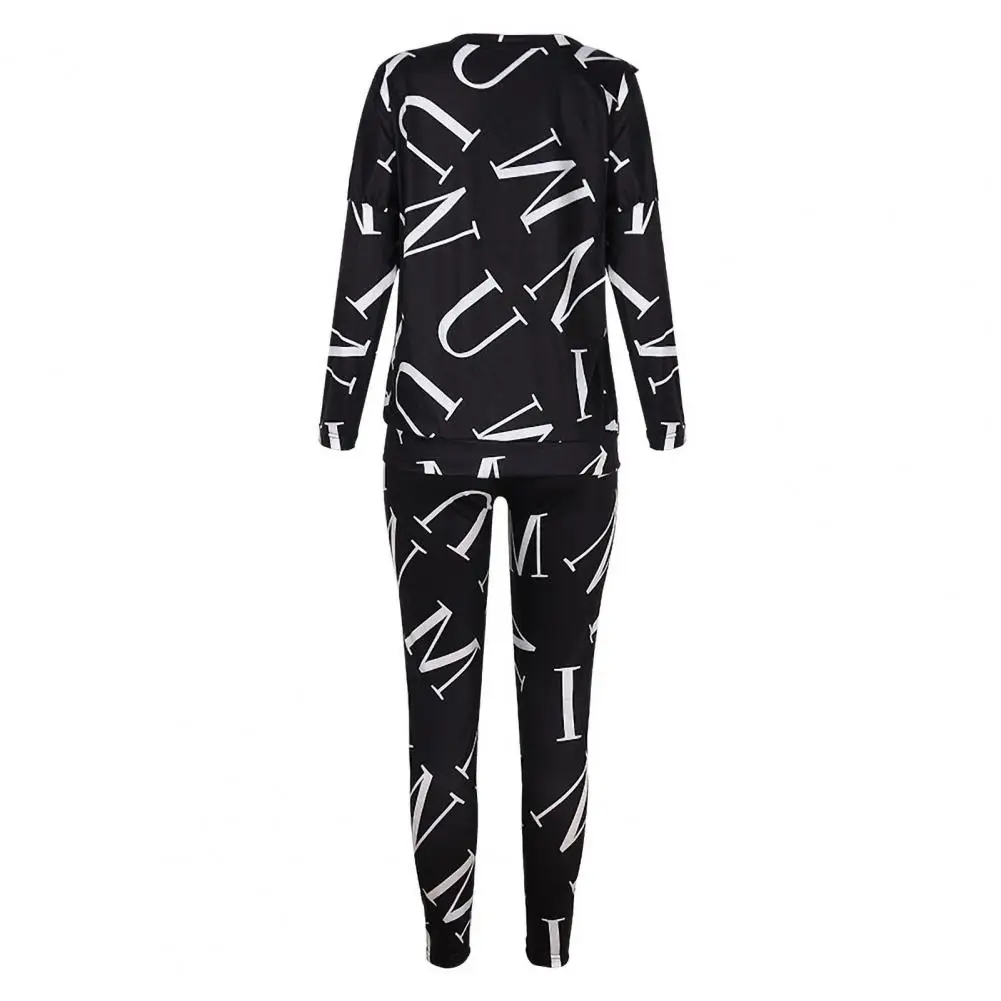 two piece sets Women's Outfit Sets Letters Print Long Sleeve Top Spring Blouse Pants Tracksuit for Sports Women Sets Clothing Jogging Suits Set matching lounge set