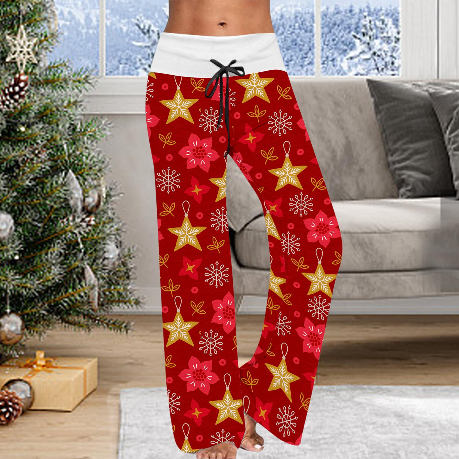 Christmas Leggings Women Causal Loose 