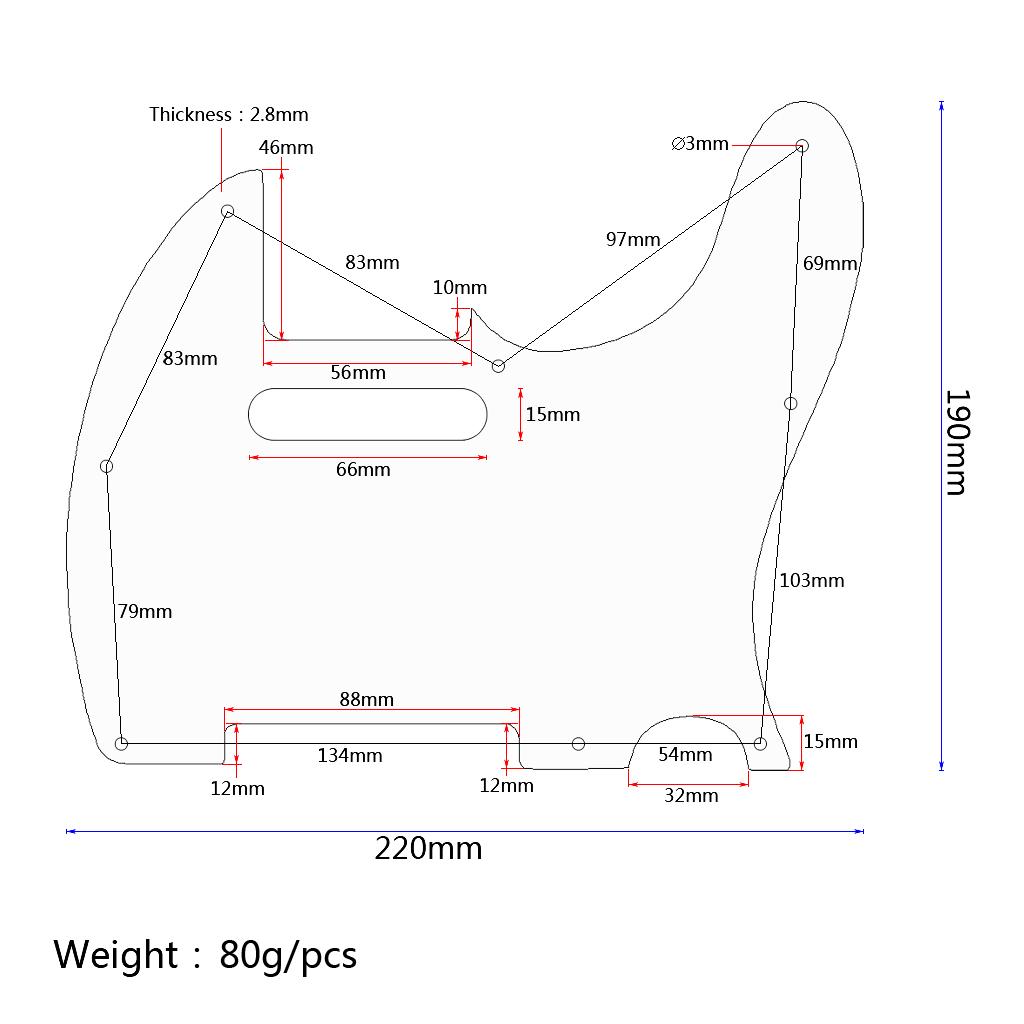 Tooyful Guitar Pickguard Pick Guard Plate Protect with Screws Set for Telecaster TL Electric Guitar Replacements Decor Gift DIY