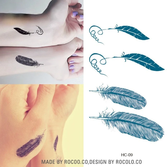 Minimalist Feather Temporary Tattoo - Etsy