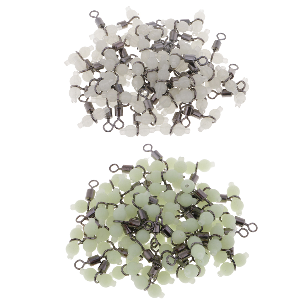 50x Luminous 3 Way Cross Line Connectors Glow in Dark Fishing Rolling Swivel