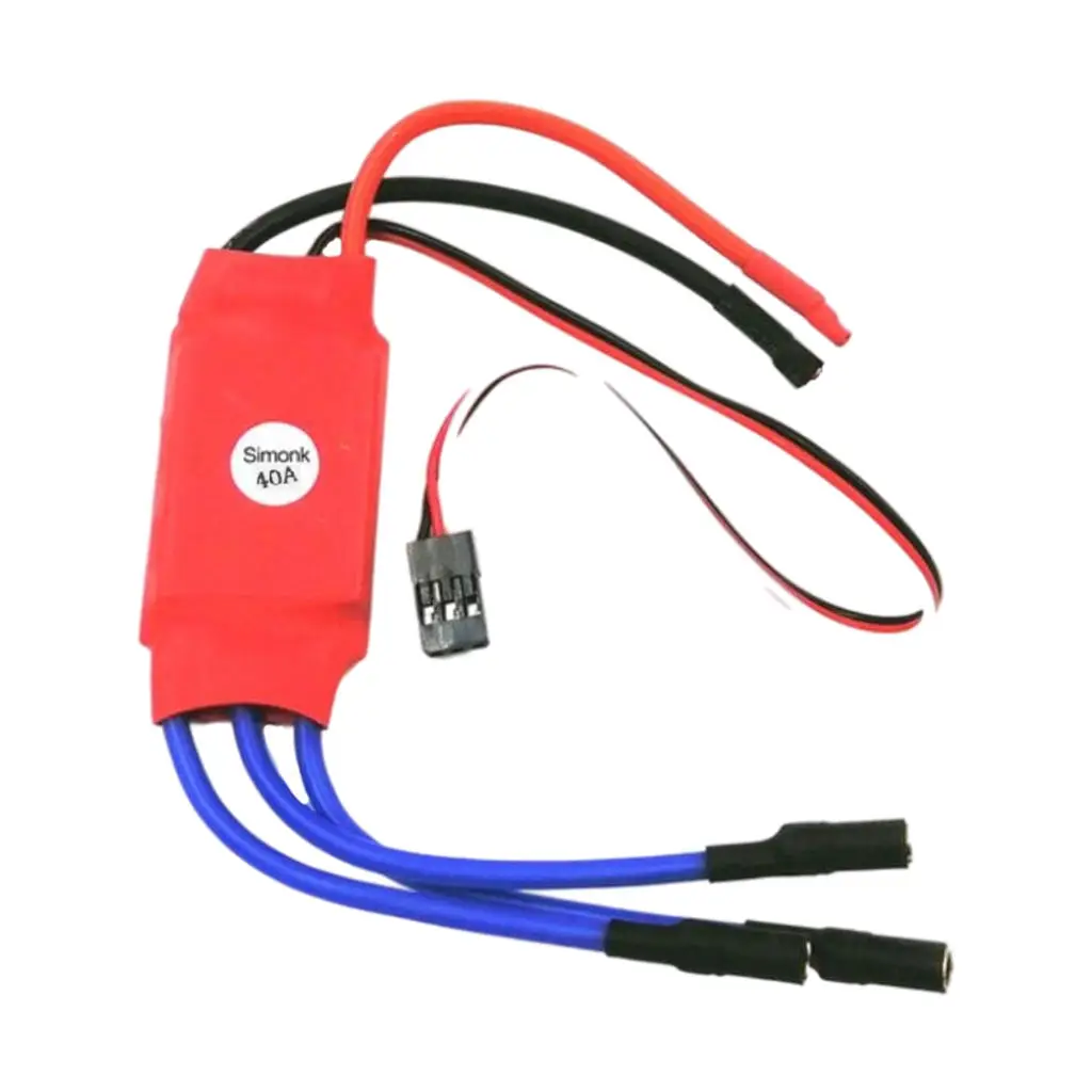RC Brushless 40A ESC with 3.5mm Banana Plug Speed Controller Support 2-4S for RC Plane FPV Quadcopter Multicopter