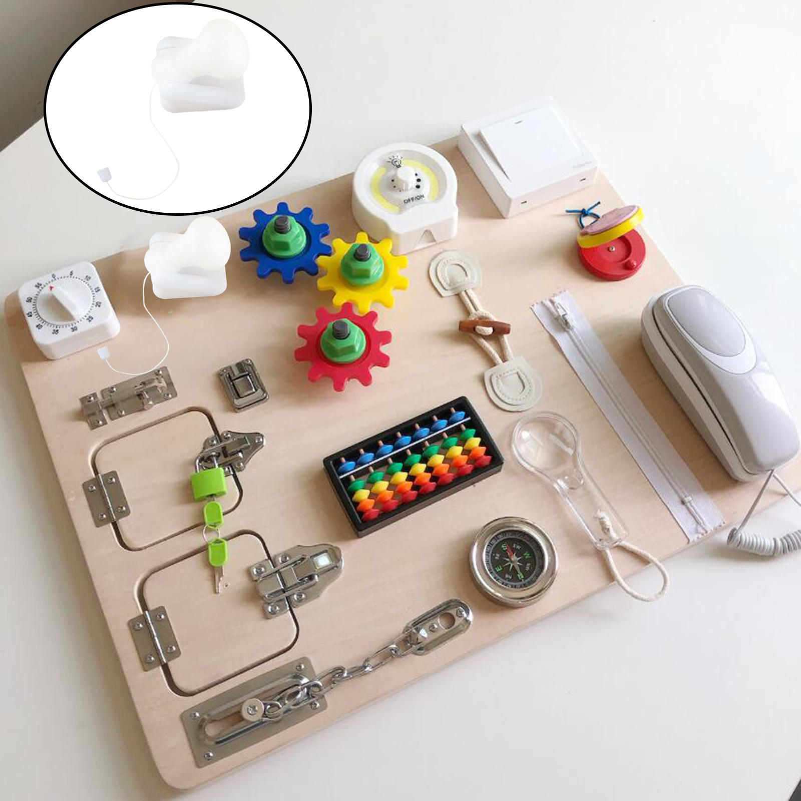 Busy Board Accessory,Bedside Lamp Sensory Montessori Toy,Cognition Game for Kids 3+