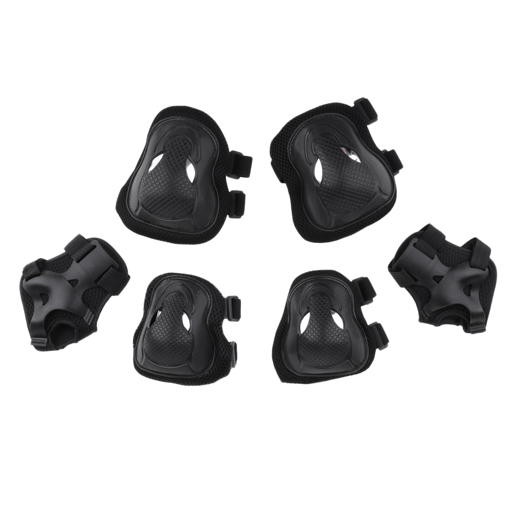 6Pcs Adults Roller Skating  Scooter Knee Wrist Guard Elbow Pad Adjustable