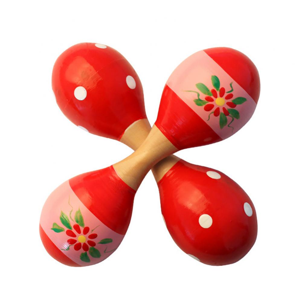 Description Picture 5 of item1 Pcs Baby Rattle Maraca Rattles Sand Hammer Toy 15cm Wooden Double Head and Hamme Musical Percussion Instrument Teaching Aid