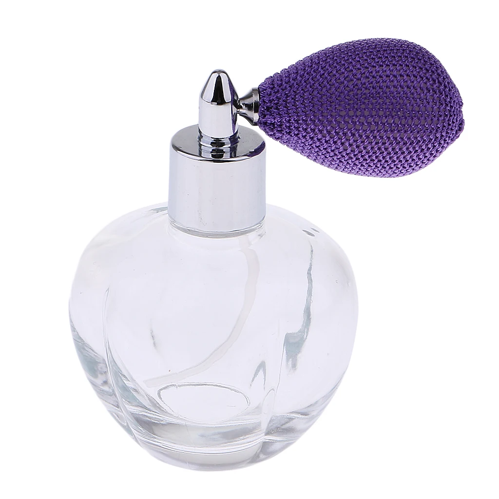 Clear Vintage Crystal Perfume Bottle Refillable Short Spray Atomizer 100ml