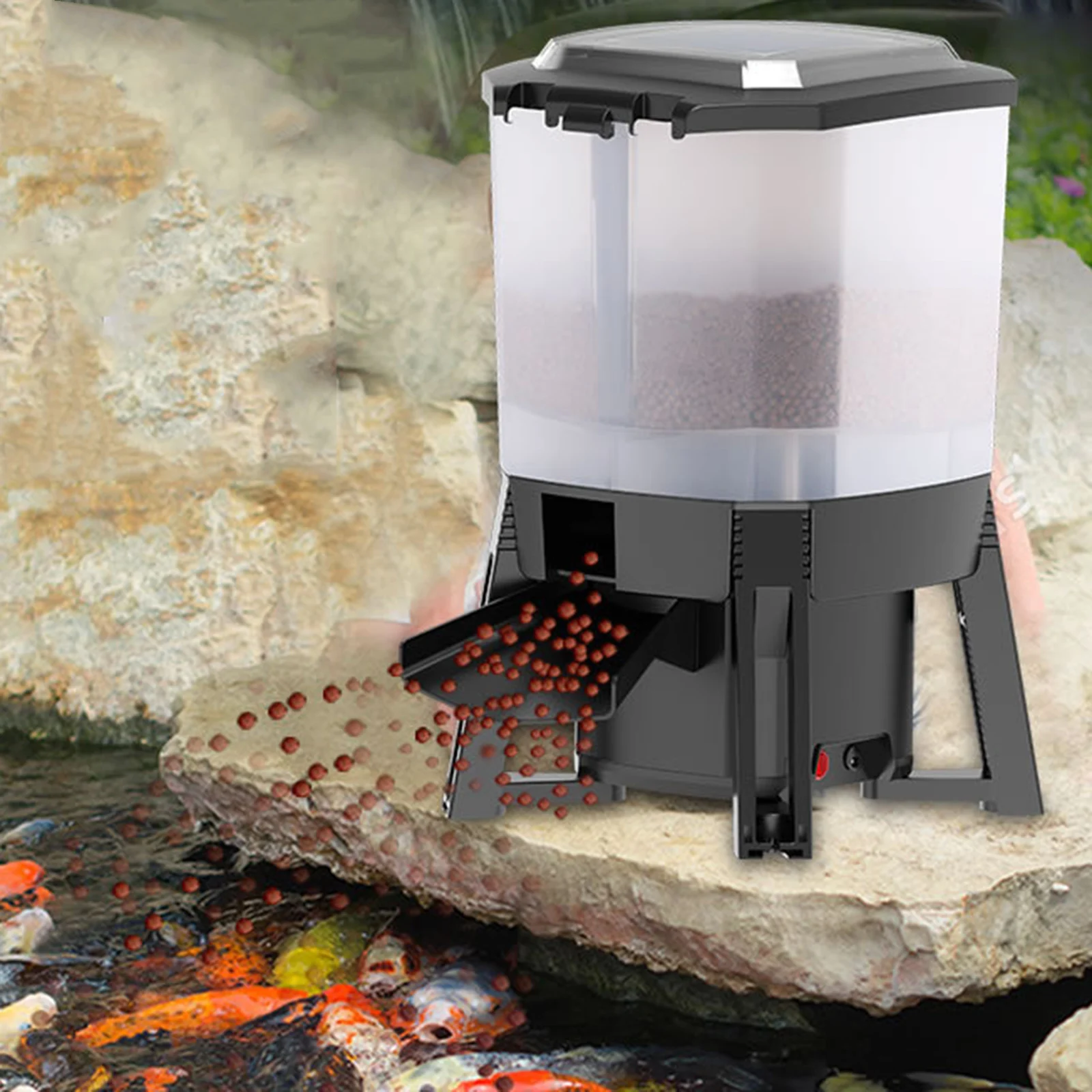 Adjustable Solar Automatic Aquarium Feeder Timer Fish Pond Digital Food Dispenser
