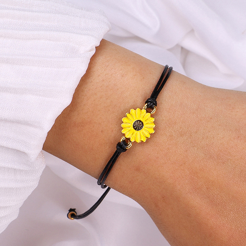 Pulsera de girasol para pareja y amante, brazalete con tarjeta de regalo  para mejor amiga, chica adolescente, girasol, LXH|Brazaletes de cadena y  enlaces| - AliExpress