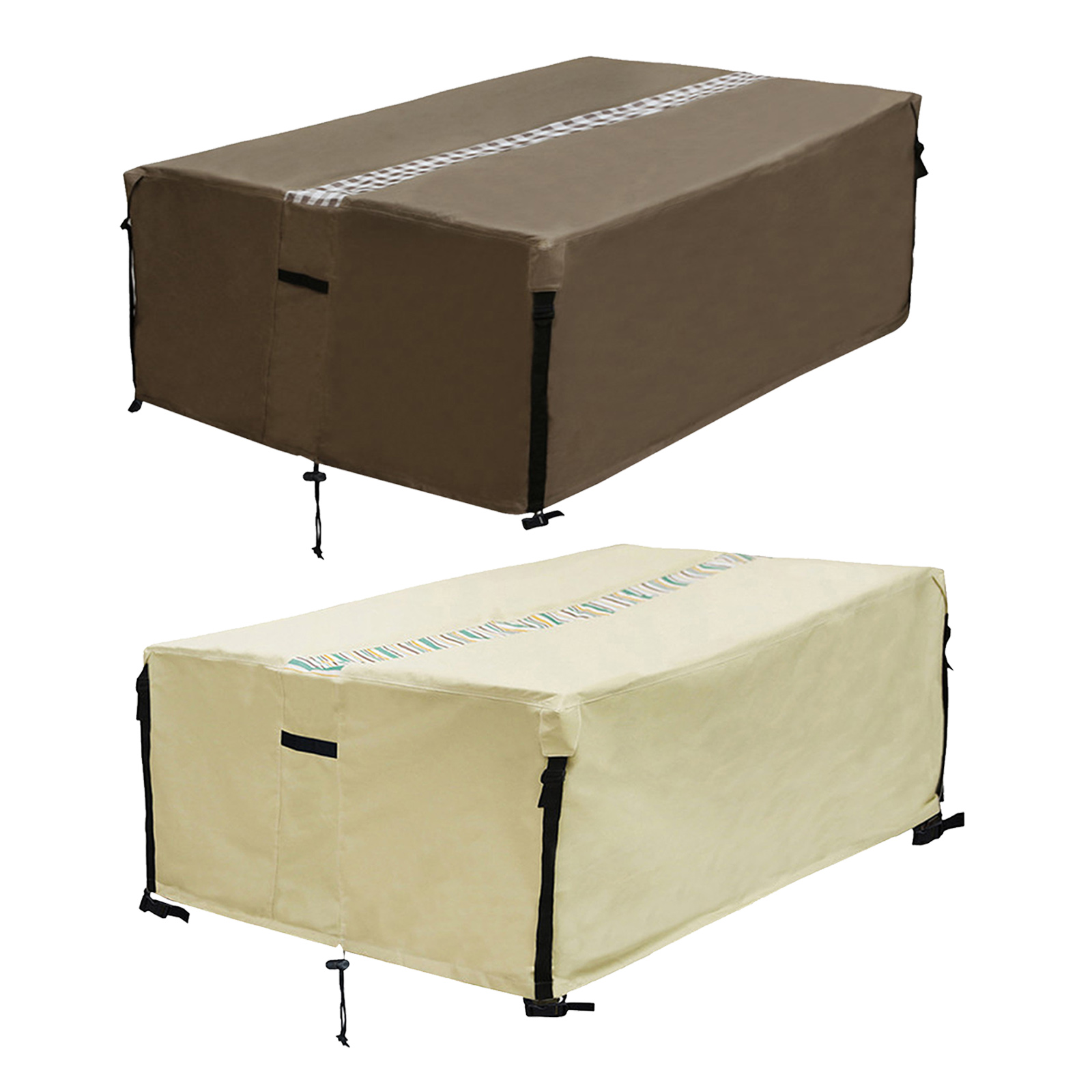 600D Oxford Fabric Patio/Outdoor Dining Square Table Chairs Cover Windproof Outdoor Furniture Cover