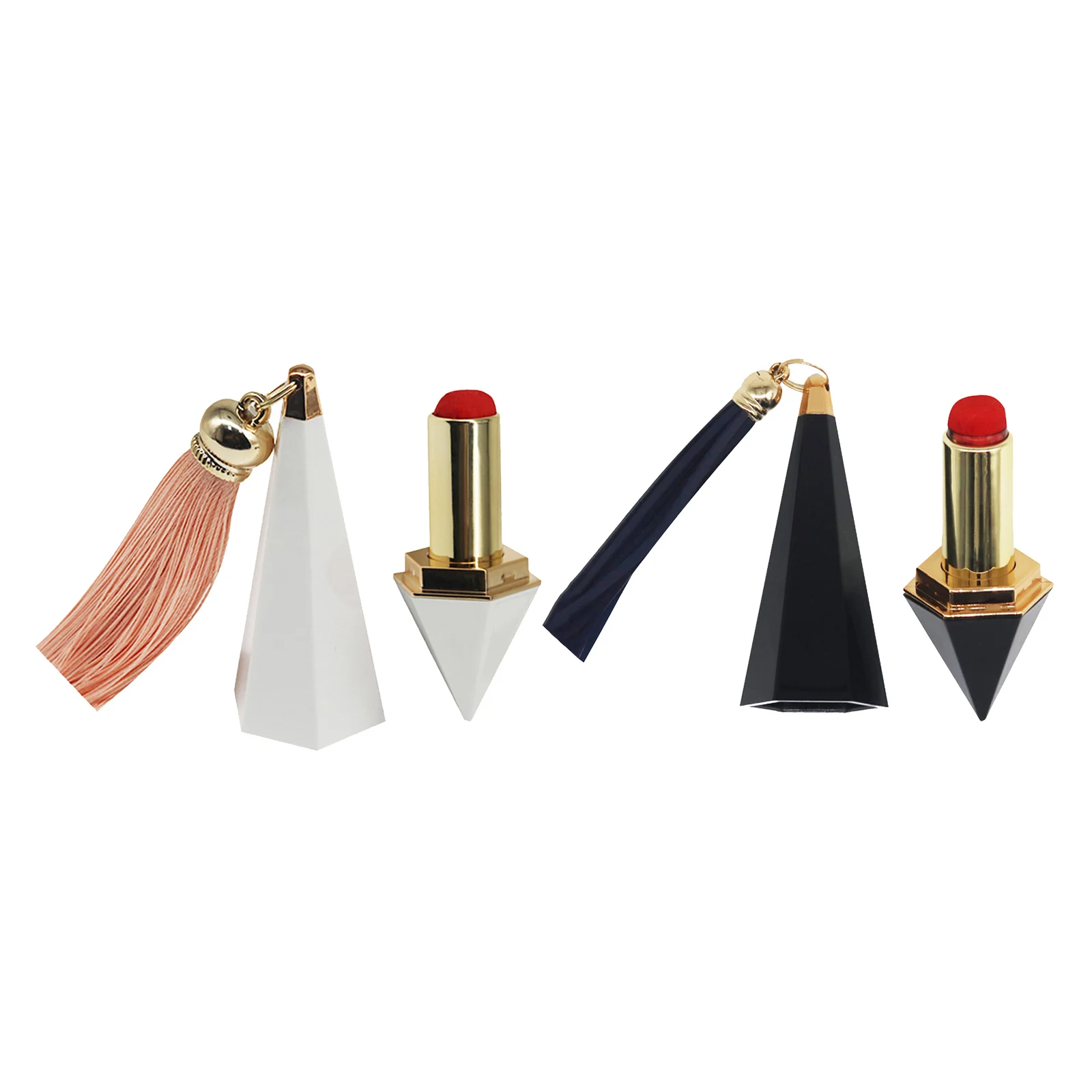 Retractable Pincushion Decorative Lipstick Shaped Needlework Pin Cushion Holder Needles Case Storage Tube Carrier with Tassel