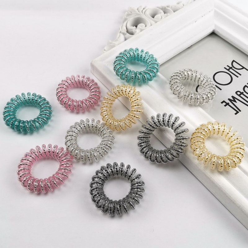 Neu Spirale Haar Krawatten Telefon Kabel Keine Falte Dent Leistungsstarke Grip Pferdeschwanz-halter Haar Zubehör für Frauen Mädchen – Detail 6