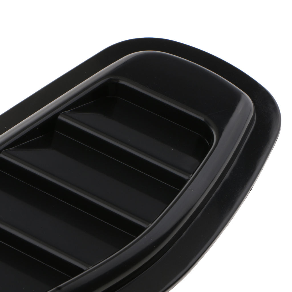 2Pcs Car Decorative Stylish Turbo Bonnet Hood Side Vent Grille Cover Black