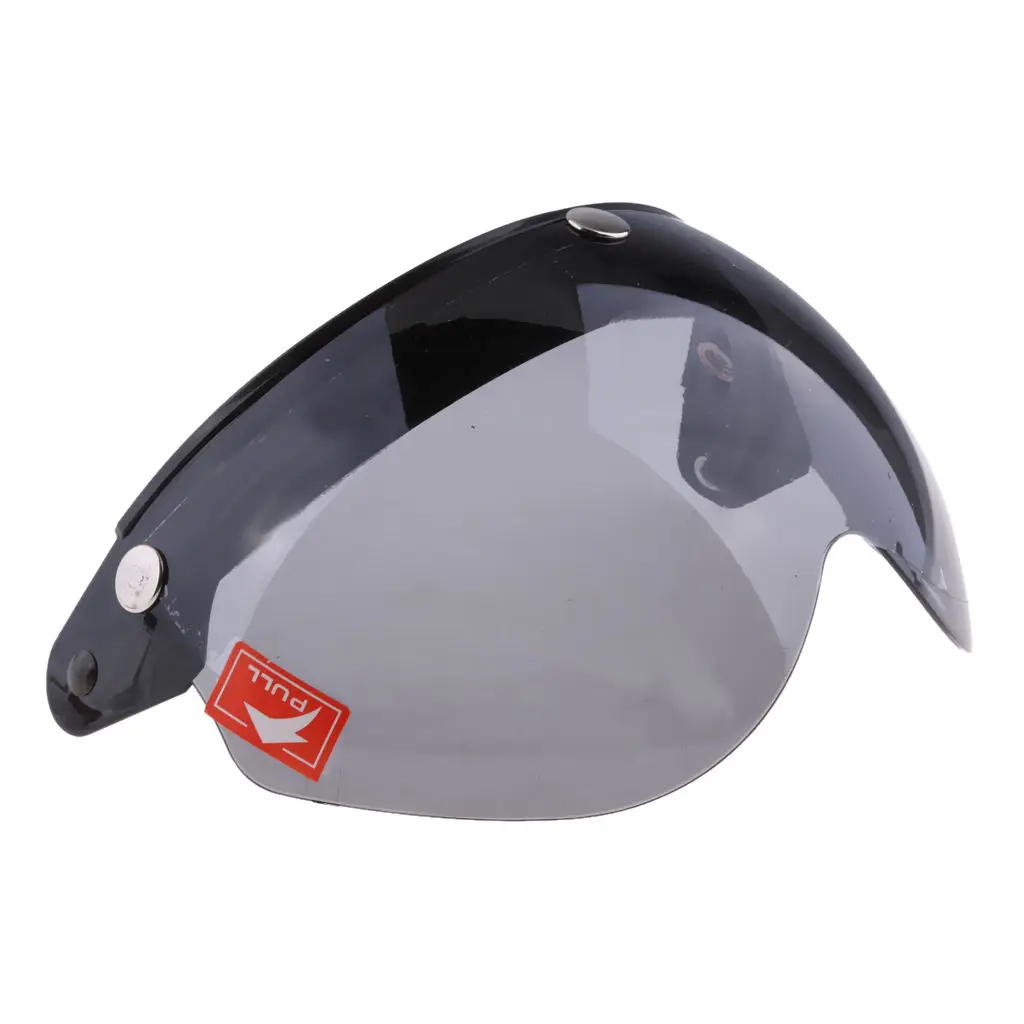 Universal 3 Snap-Button Visor for 3/4 Open Face Motorcycle Helmet Wind Shield Flip Up Universal 3-Snap fitment