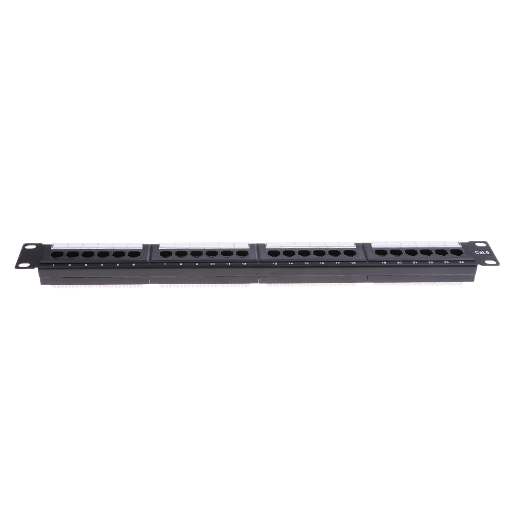 24-Port Patch Panel 1u 19" Rack Mountable T568A T568B Line RJ45 Network Lan
