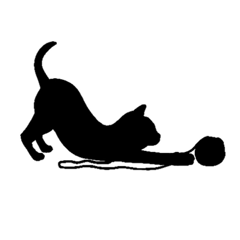 Auto Aufkleber Kreative Aufkleber Katzen Spielen Garn Ball Haustier Katze Aufkleber Auto Dekoration Wasserdicht und Sonnencreme PVC 14*9cm – Detail 1