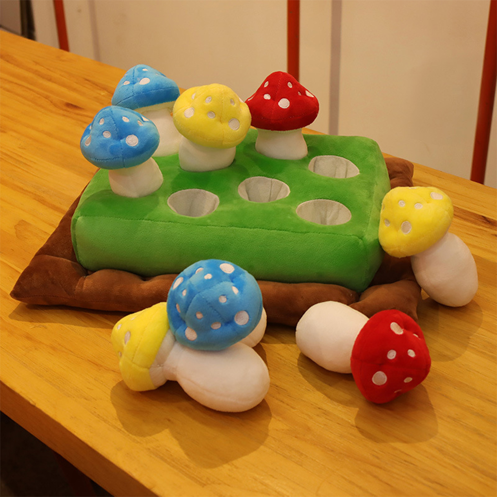 Cute Kids Mushroom Picking Plush Toys Vegetable Garden Games Educational
