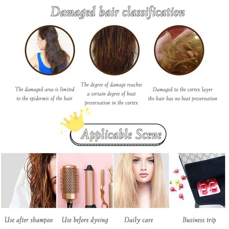 15Pcs Hair Vitamin Capsule Pro Keratin Complex Oil Smooth Silky Hair Serum  Anti Hair Loss Hair Mask Repair Damaged